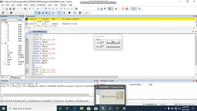 Stepper Motor Assembly Language Program Using 89C51 On (KEIL & PROTEUS)