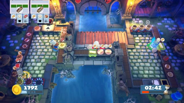 Overcooked! All You Can Eat Gameplay On PlayStation PS 4 Splitscreen 4 Players Local Co-op