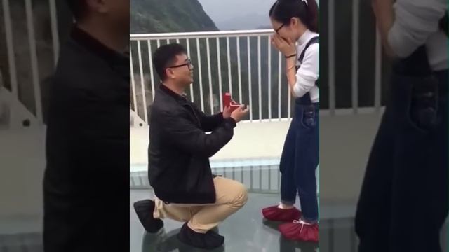 Scariest Cliff-side Glass WalkwayPeople dare to walk but ended with funny reactions