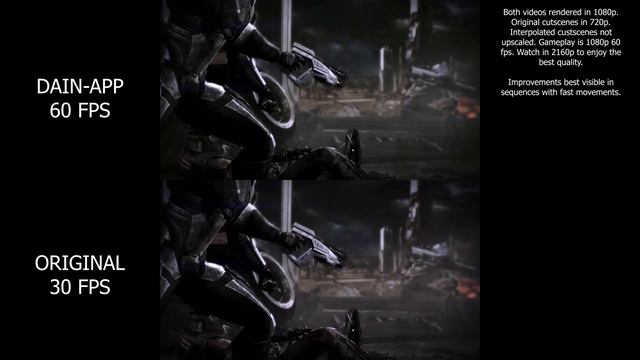 [DAIN-APP 60fps comparison] Mass Effect 3 destruction ending
