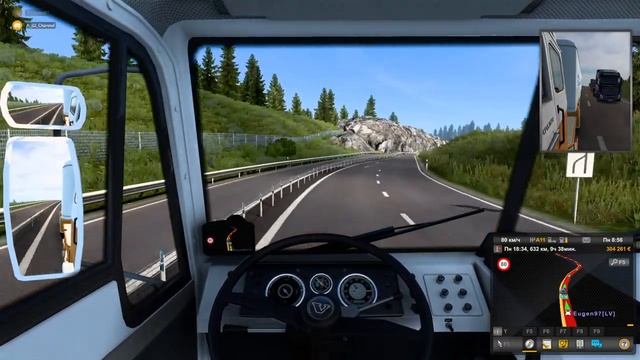 ETS2 открытый конвой Ч-4, бодрячком на старичке Volvo F88 (стрим)