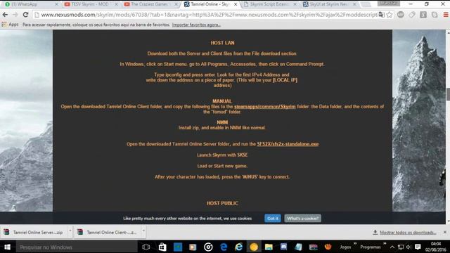 Fora De Jogo - Tutorial Atualizado MOD Tamriel Online - TESV Skyrim (Agosto/2016)