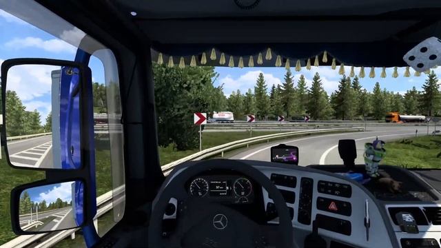 Euro Truck Simulator 2 | Mercedes Actros mp3 1860 V8 | Sound MOD [Steering wheel gameplay]