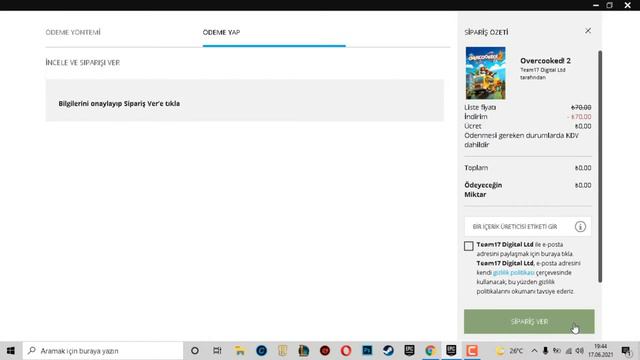 EPIC GAMES ÜCRETSİZ OYUN  [OVERCOOKED 2] TÜRKÇE
