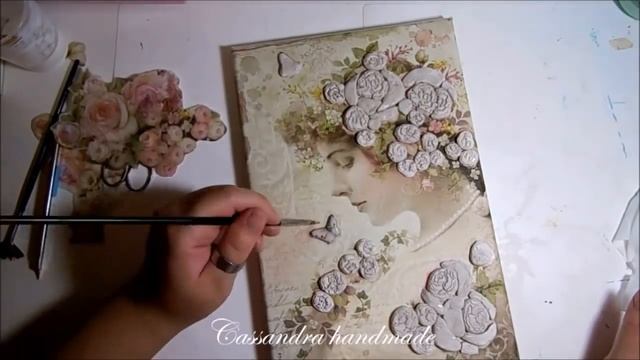 DIY-Mixed Media Canvas-Decoupage Su Tela A Rilievo/3D-Decoupage On Canvas