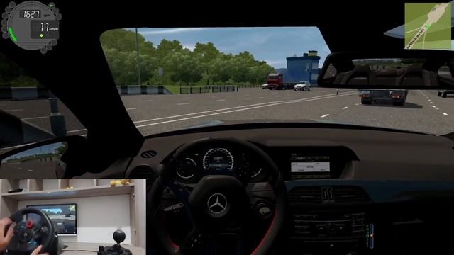 Mercedes C63 AMG  City Car Driving  Logitech G29 With Wheel Cam