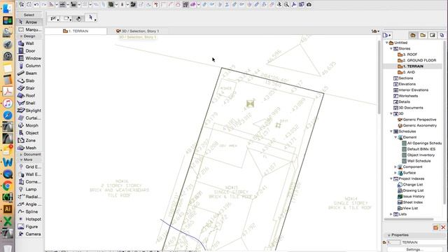ARCHICAD - MESH TOOL - 01 CREATING A MESH FROM A SURVEY