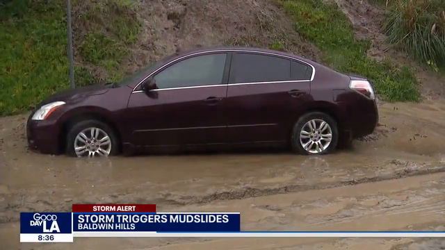 Mudslides Form In Baldwin Hills Estates