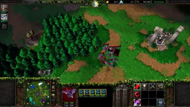 Warcraft 3 | Night Elf Vs 3 Random Insane Computer