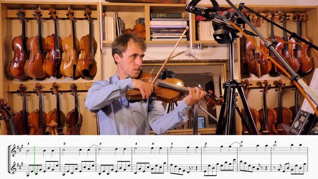 Violin: A Major Scale, Play Through (♩ = 100)TEACHER / ACCOMPANIMENT