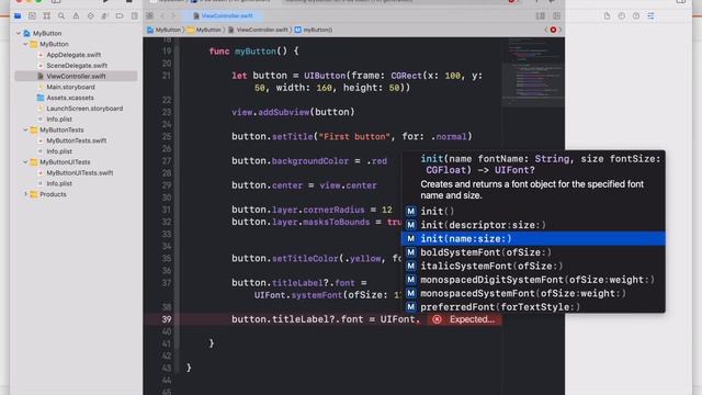Изменить свойства кнопки программно UIButton Swift 5 Xcode 12 часть 2  mrGURU