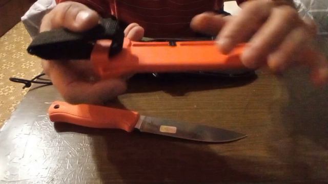 нож оранжевый Отус сталь 