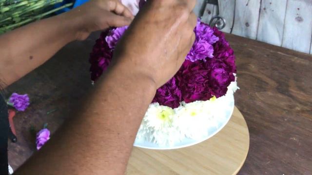 Easy Floral Flower Birthday Cake | Step By Step | DIY Flower Arrangement Tutorial