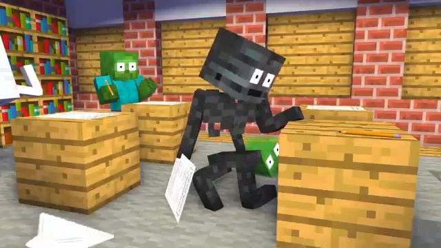 Monster School Siren Head Attack Rip Wither Skeleton Minecraft Animation Credit:ratkidz
