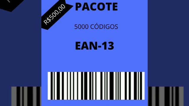 Pacotes De Códigos EAN-13 Para MarketPace
