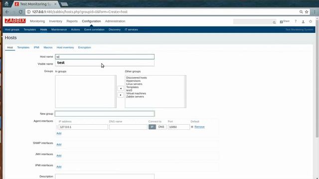 Create Host On Zabbix