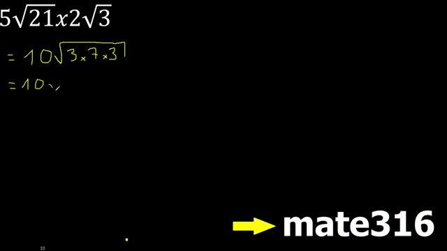 5√21 X 2√3 Multiplicacion De Raices Cuadradas Mismo Indice Producto