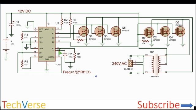 TL494 3000W Inverter With IRF3205 MOSFET (12V To 240V DC To AC)