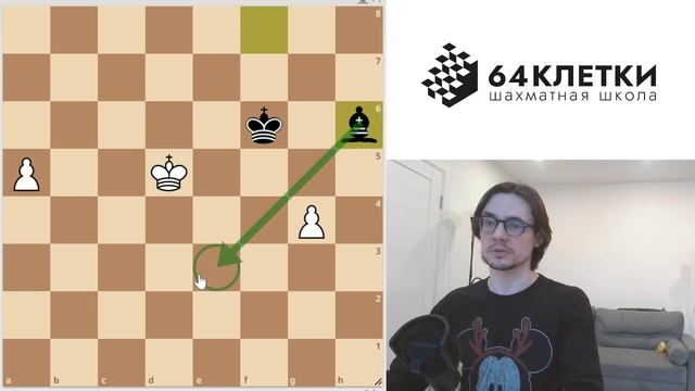 Красота в шахматах 2: слон борется с пешками