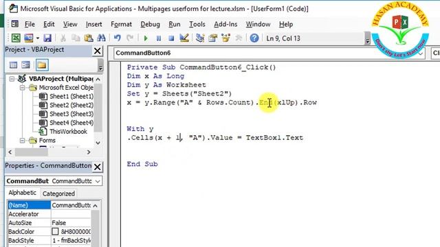 Excel Bangla VBA 60: How To Transfer Data From A User Form To Multiple Worksheets In Excel Using VB