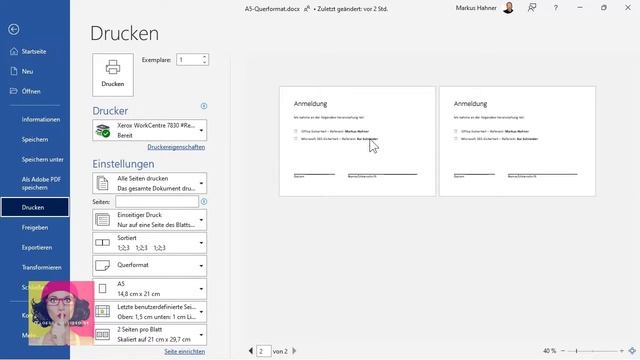 Das #Lösungsvideo 295: Zwei DIN-A5-Querformat-Seiten Auf Einer DIN-A4-Seite Drucken