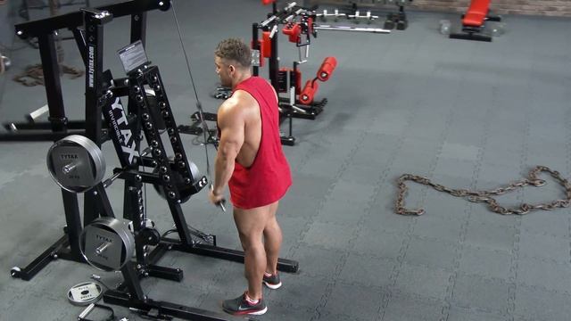 TYTAX® M1 | Standing Bent-Over Cable Hammer Triceps Pushdown