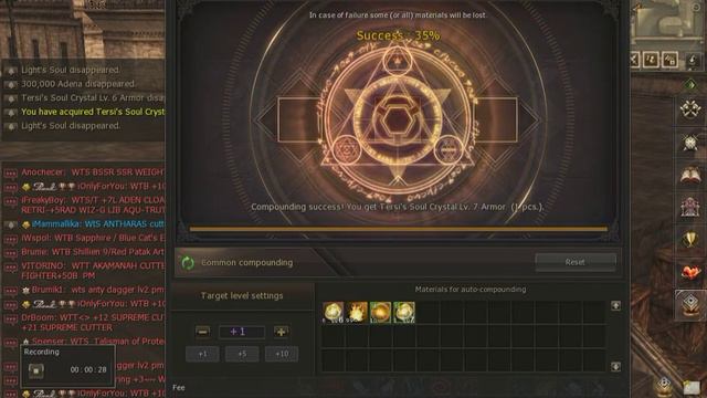 Tersi's Soul Crystal Lv.6-8 Compounding #8 /// Lineage 2 EU Core