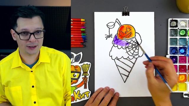 МОРОЖЕНОЕ простые рисунки на Хэллоуин