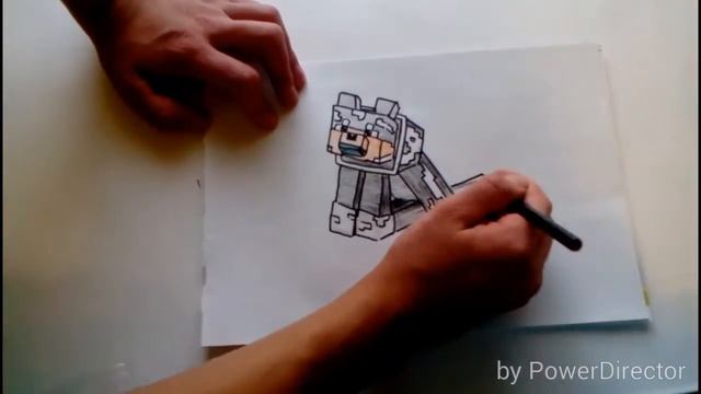 Рисуем майнкрафт (Собака)