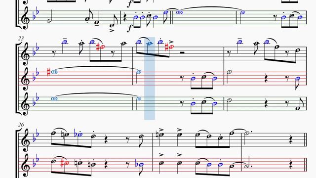 Cutie Flootie║CDEFGAB║Easy Notes║Sheet Music║Trio║Flute Oboe Violin