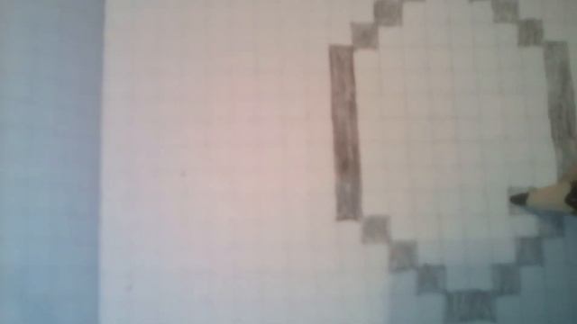 Рисую по клеточкам изумруд из майнкрафта