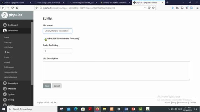 6. PhpList - Creation Of Subscriber Lists