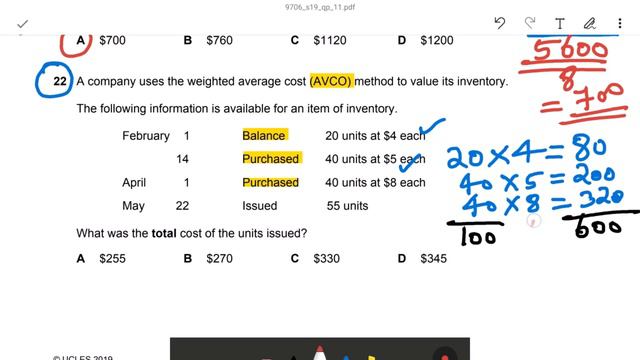 AS Level  Accounting Solved Past Paper ||CAIE 9706|| Summer 2019|| Paper 11 ||Part 4||MCQs [21-25]