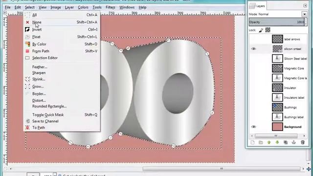 GIMP: Cleaning Image On Cancas Using Paths Tool And Eraser Tool