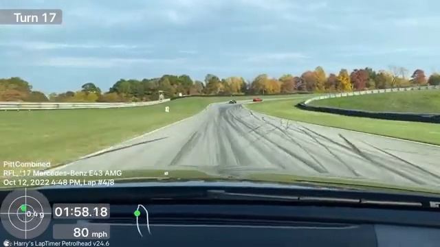 2017 Mercedes E43 AMG - Laps At PittRace For SCCA Track Night In America 10/12/22