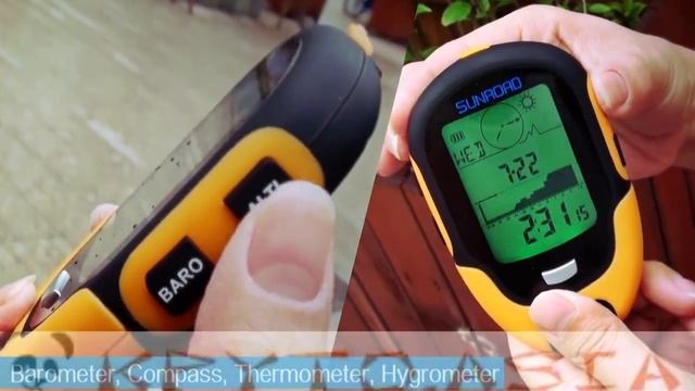 Портативная метеостанция Sunroad FR500 альтиметр - барометр, компас, термометр, гигрометр, фонарик