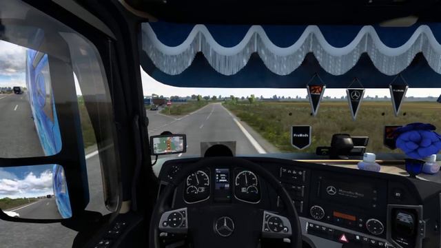 ETS2 (1.46). ProMods 2.64. The Great Steppe V1.0.0. Actros Plus MP4. Zhympity - Kulsari. Kazakhstan