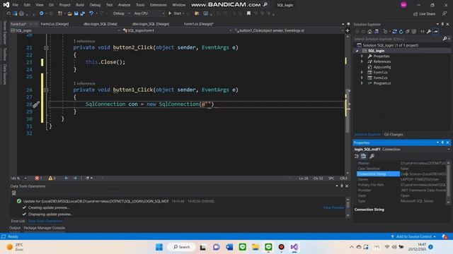 Create Login SQL in C