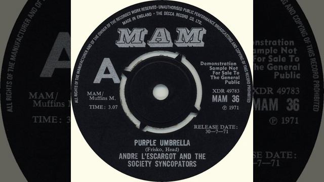 Andre L'Escargot And The Society Syncopators - Purple Umbrella (1971)