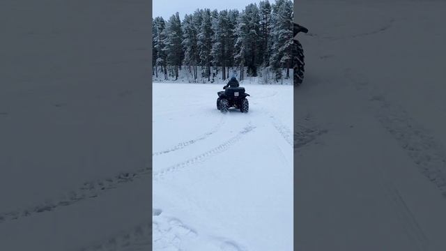 Зимой на квадроцикле Yamaha Grizzly 700. Девушка за рулём квадроцикла Ямаха ❄️☃️??