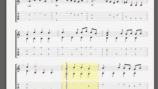 The Piano Guitar Tab  ( Dancing Line)