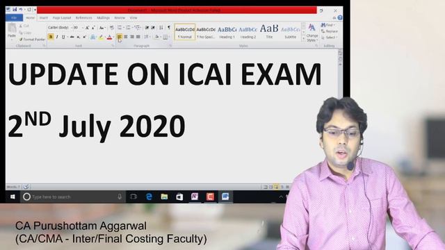 ICAI CA Exam Update | 2 July 2020 | SC Observations |Cancel Or Postpone ? | Purushottam Aggarwal