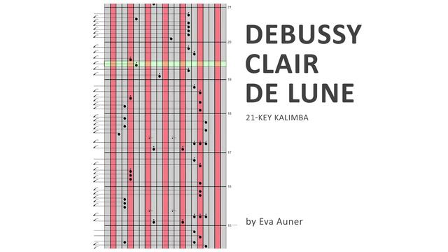 [kalimba Tabs, 21-key] Clair De Lune – Claude Debussy – Eva Auner