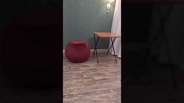 Пуфик для спальни круглый, велюр, 55х43
