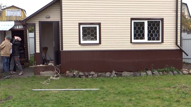 Дача. Закрытие беседки.