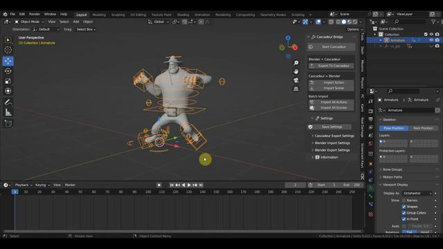 Как сделать анимации в Cascadeur  и закинуть их в BLENDER 3.6 пробую