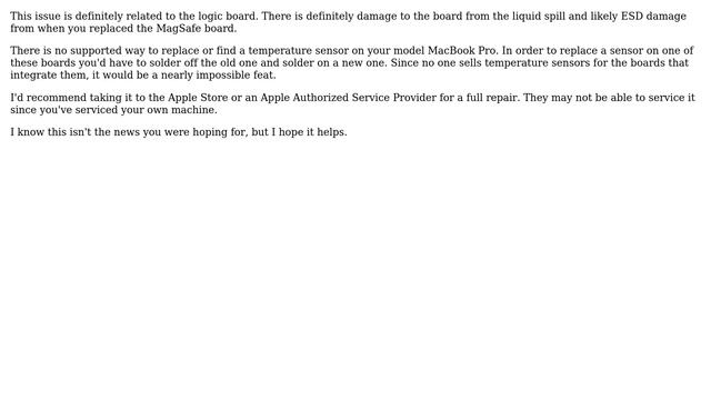 Apple: What Part Of The MacBook Pro 13-inch 2.4 GHZ (Mid 2010) Logic Board Is What Sensor?