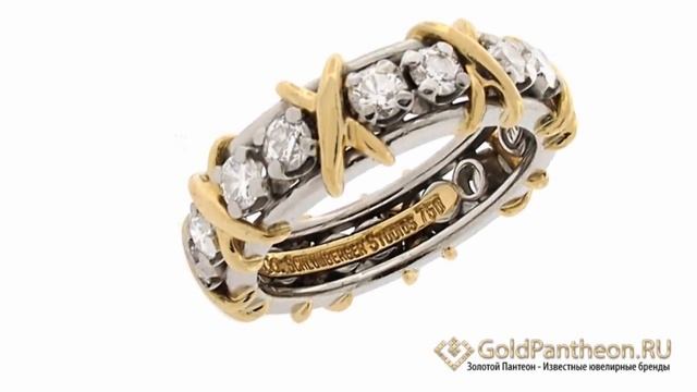 Обручальное кольцо из платины и жёлтого золота с бриллиантами Tiffany and Co  505293