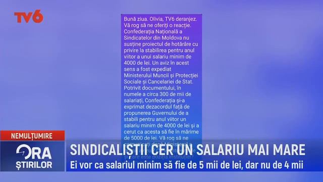 Ora știrilor La TV6 2022-11-22 | 12.45