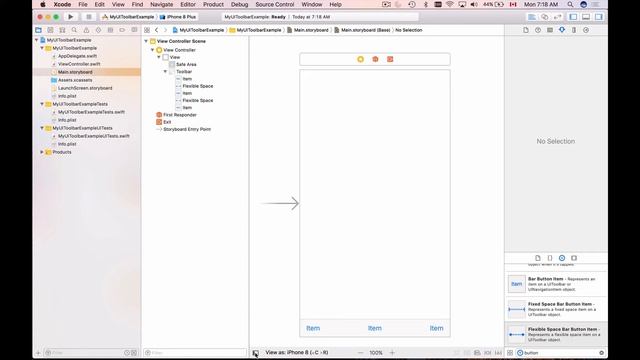 UIToolBar And UIBarButtonItem(s) Example In Swift
